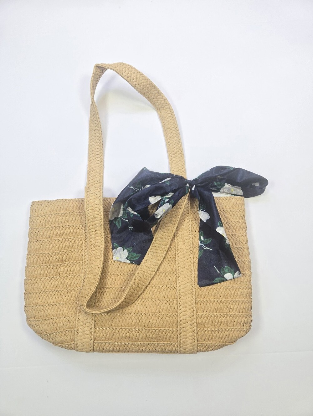 Draper James Straw Purse With Navy Blue Lining